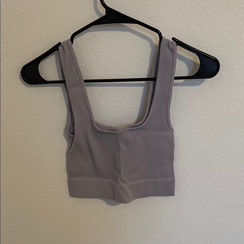 Violet Ribbed Crop Top